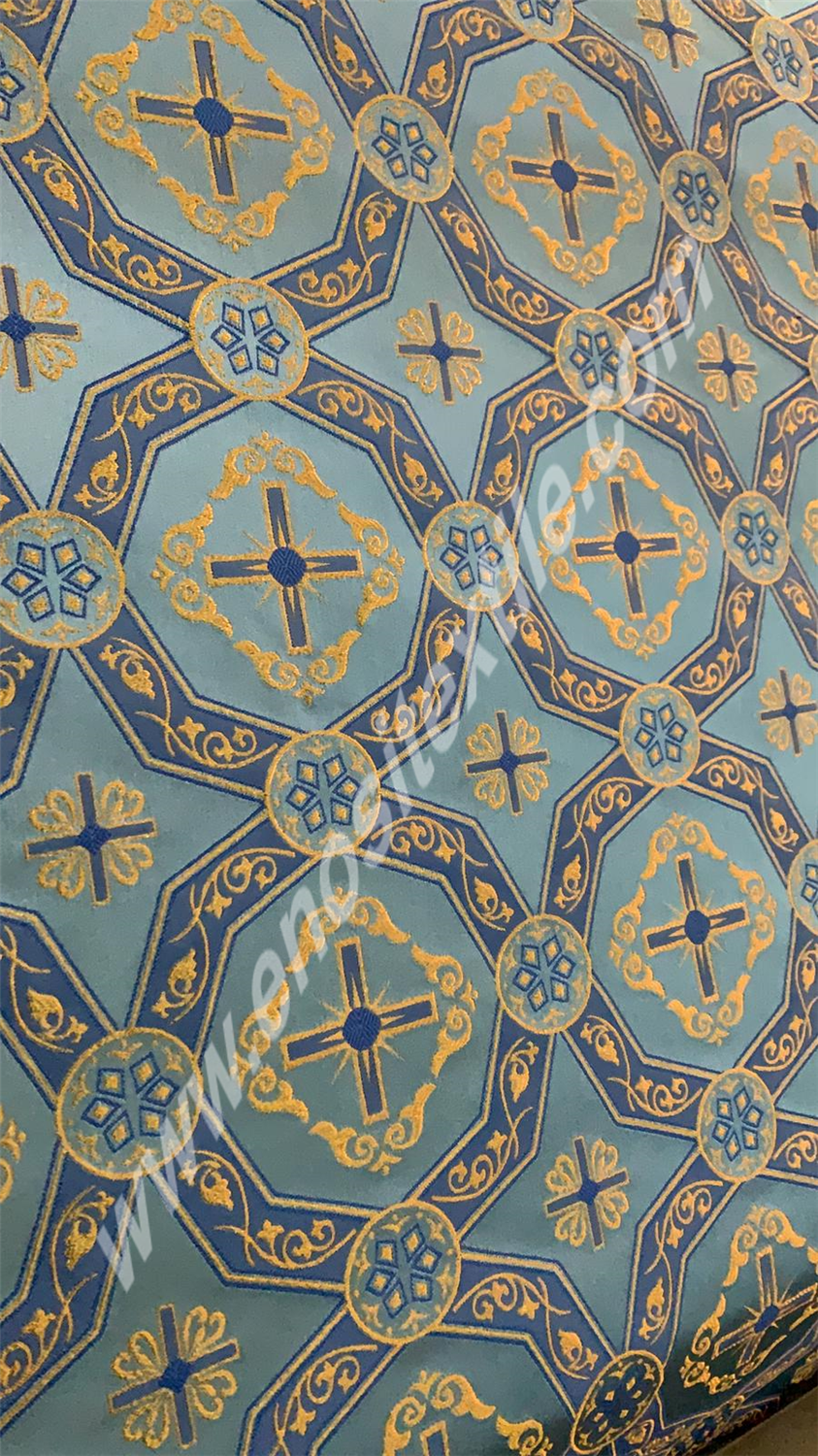 KL-047 LIGHT BLUE/GOLD Brocade Fabrics